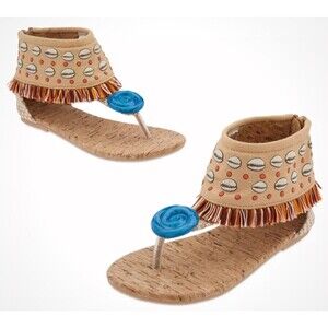 GIRLS SIZE US 5/6 MOANA COSTUME SHOES NWT DISNEY STORE PRINCESS HAWAIIAN